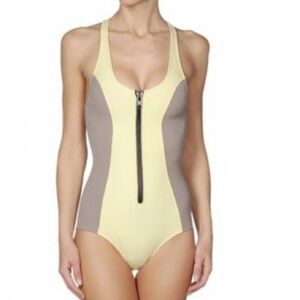 Lisa Marie Fernandez Yellow/Grey Bathings Suit Size I (Fits like XS-S)